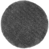 Chicago Plush Soft Plain Polyester Shaggy New Grey Round Rug