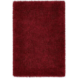 Chicago Plush Soft Plain Polyester Shaggy Red Rug