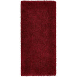 Chicago Plush Soft Plain Polyester Shaggy Red Runner