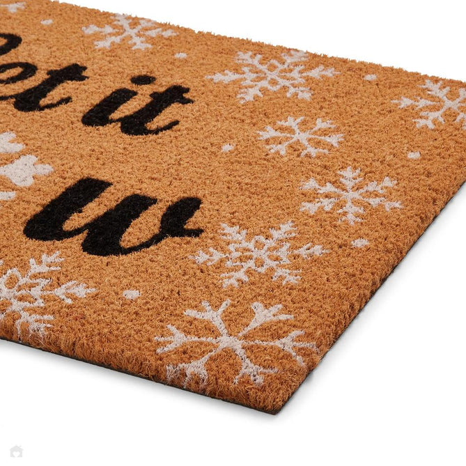 Christmas Coir Let is Snow Black/White Mat-Think Rugs-Rug Love - The Most Loved Rug Store