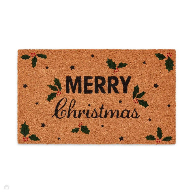 Christmas Coir Merry Christmas Green Mat-Think Rugs-Rug Love - The Most Loved Rug Store
