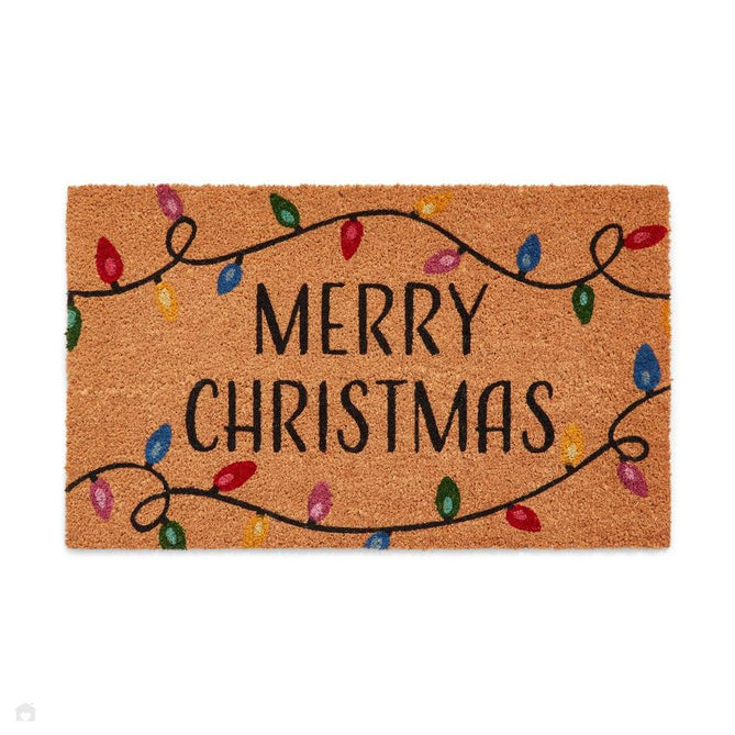 Christmas Coir Merry Christmas Lights Mat-Think Rugs-Rug Love - The Most Loved Rug Store