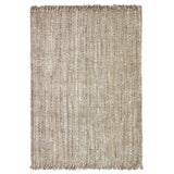 Chunky Jute Tassel Loose Open Weave Hand-Woven Natural Fibre Flatweave Grey/Cream Rug