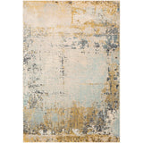 City CIT2378 Modern Abstract Multicolored/Mustard/Aqua/Light Beige/Taupe/Charcoal/Black Flat-Pile Rug