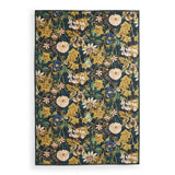 Washable Clarke & Clarke Passiflora Forest Modern Floral Botanical Textured Lightweight Printed Recycled Polyester Flatweave Forest/Olive/Moss/Emerald/Teal Blue/Ivory/Blush Rug