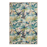 Washable Clarke & Clarke Toucan Blush Modern Floral Botanical Textured Lightweight Printed Recycled Polyester Flatweave Blush Pink/Leaf Green Rug