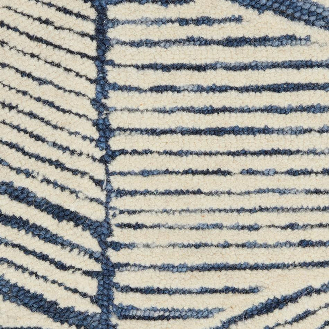 Colorado CLR01 Modern Linear Hand-Woven Hi-Low Soft Textured Wool Loop Pile White/Blue Rug-Nourison-Rug Love - The Most Loved Rug Store