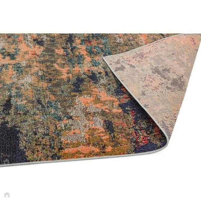 Colores Cloud CO01 Gardenia Modern Abstract Durable Easy-Care Low Profile Ribbed Short Pile Multicolour/Green/Orange Rug-Asiatic Carpets-Rug Love - The Most Loved Rug Store