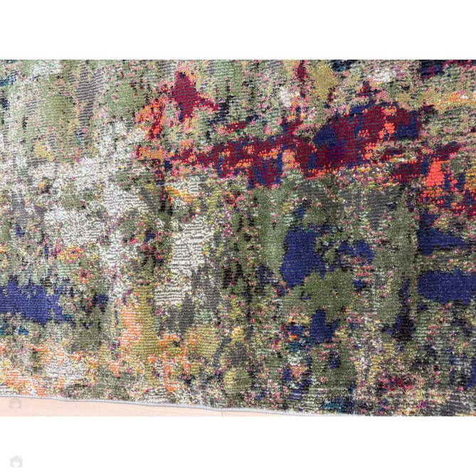 Colores Cloud CO01 Gardenia Modern Abstract Durable Easy-Care Low Profile Ribbed Short Pile Multicolour/Green/Orange Rug-Asiatic Carpets-Rug Love - The Most Loved Rug Store