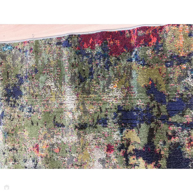 Colores Cloud CO01 Gardenia Modern Abstract Durable Easy-Care Low Profile Ribbed Short Pile Multicolour/Green/Orange Rug-Asiatic Carpets-Rug Love - The Most Loved Rug Store