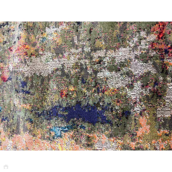 Colores Cloud CO01 Gardenia Modern Abstract Durable Easy-Care Low Profile Ribbed Short Pile Multicolour/Green/Orange Rug-Asiatic Carpets-Rug Love - The Most Loved Rug Store