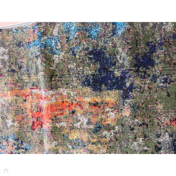 Colores Cloud CO01 Gardenia Modern Abstract Durable Easy-Care Low Profile Ribbed Short Pile Multicolour/Green/Orange Rug-Asiatic Carpets-Rug Love - The Most Loved Rug Store