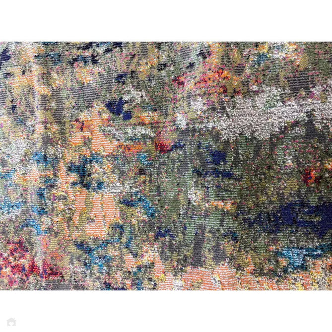 Colores Cloud CO01 Gardenia Modern Abstract Durable Easy-Care Low Profile Ribbed Short Pile Multicolour/Green/Orange Rug-Asiatic Carpets-Rug Love - The Most Loved Rug Store