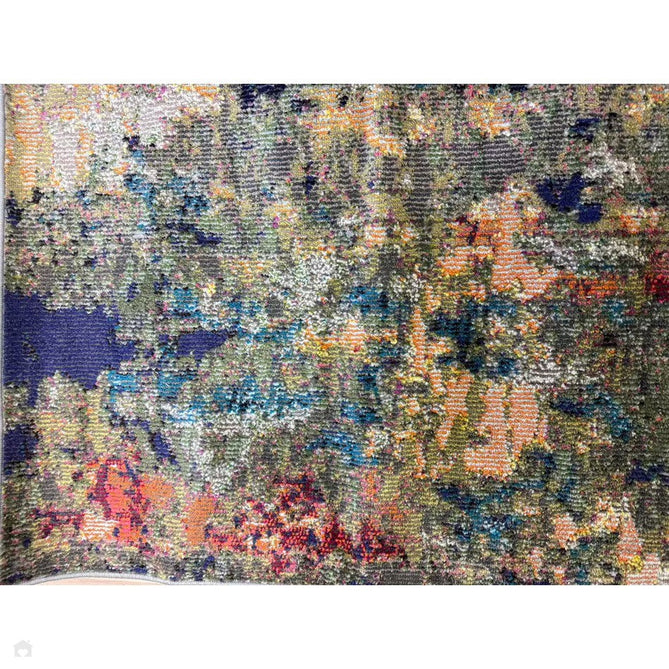 Colores Cloud CO01 Gardenia Modern Abstract Durable Easy-Care Low Profile Ribbed Short Pile Multicolour/Green/Orange Rug-Asiatic Carpets-Rug Love - The Most Loved Rug Store