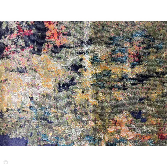 Colores Cloud CO01 Gardenia Modern Abstract Durable Easy-Care Low Profile Ribbed Short Pile Multicolour/Green/Orange Rug-Asiatic Carpets-Rug Love - The Most Loved Rug Store