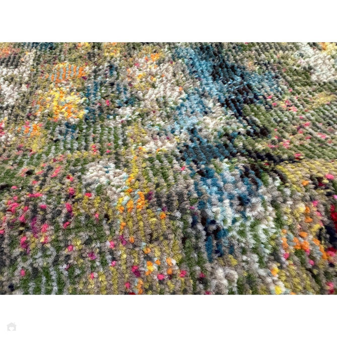 Colores Cloud CO01 Gardenia Modern Abstract Durable Easy-Care Low Profile Ribbed Short Pile Multicolour/Green/Orange Rug-Asiatic Carpets-Rug Love - The Most Loved Rug Store