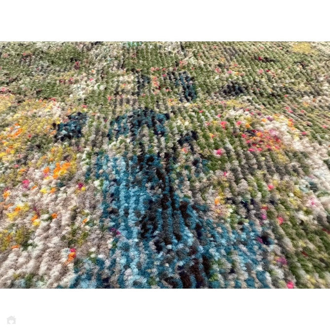 Colores Cloud CO01 Gardenia Modern Abstract Durable Easy-Care Low Profile Ribbed Short Pile Multicolour/Green/Orange Rug-Asiatic Carpets-Rug Love - The Most Loved Rug Store