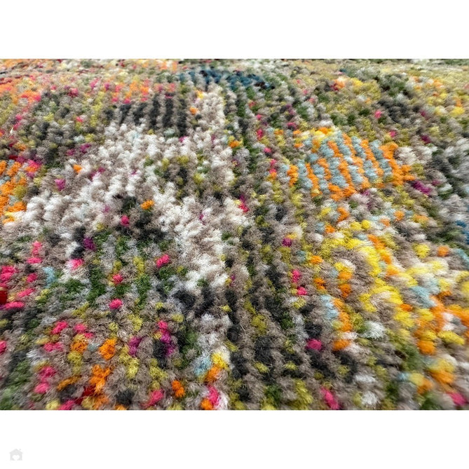Colores Cloud CO01 Gardenia Modern Abstract Durable Easy-Care Low Profile Ribbed Short Pile Multicolour/Green/Orange Rug-Asiatic Carpets-Rug Love - The Most Loved Rug Store
