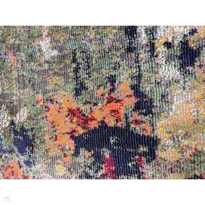 Colores Cloud CO01 Gardenia Modern Abstract Durable Easy-Care Low Profile Ribbed Short Pile Multicolour/Green/Orange Rug-Asiatic Carpets-Rug Love - The Most Loved Rug Store