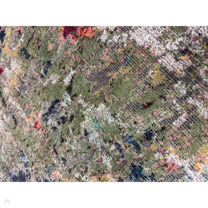 Colores Cloud CO01 Gardenia Modern Abstract Durable Easy-Care Low Profile Ribbed Short Pile Multicolour/Green/Orange Rug-Asiatic Carpets-Rug Love - The Most Loved Rug Store