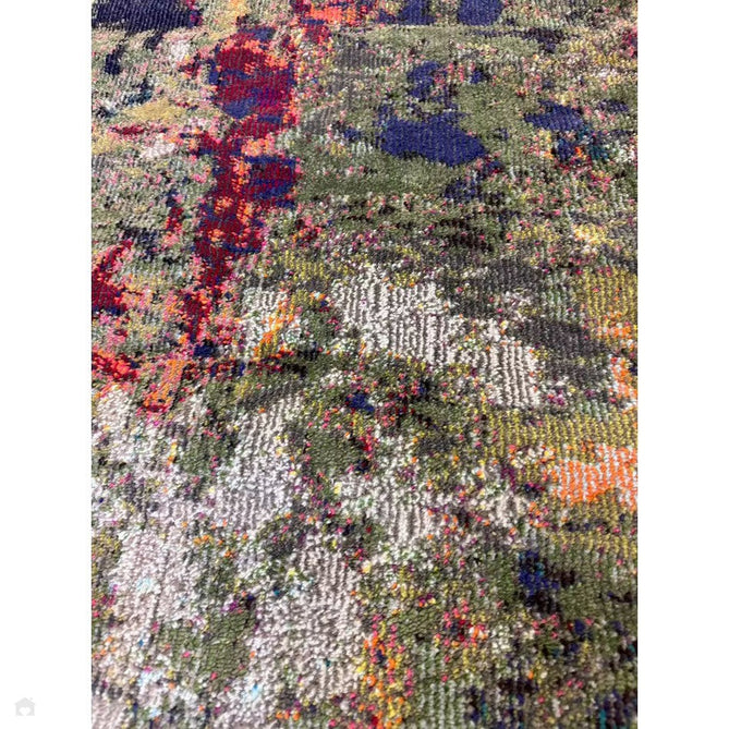 Colores Cloud CO01 Gardenia Modern Abstract Durable Easy-Care Low Profile Ribbed Short Pile Multicolour/Green/Orange Rug-Asiatic Carpets-Rug Love - The Most Loved Rug Store