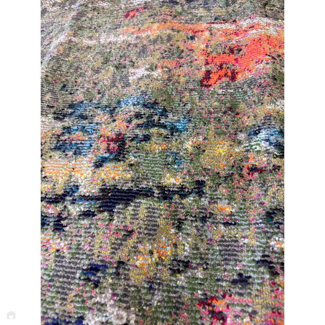 Colores Cloud CO01 Gardenia Modern Abstract Durable Easy-Care Low Profile Ribbed Short Pile Multicolour/Green/Orange Rug-Asiatic Carpets-Rug Love - The Most Loved Rug Store