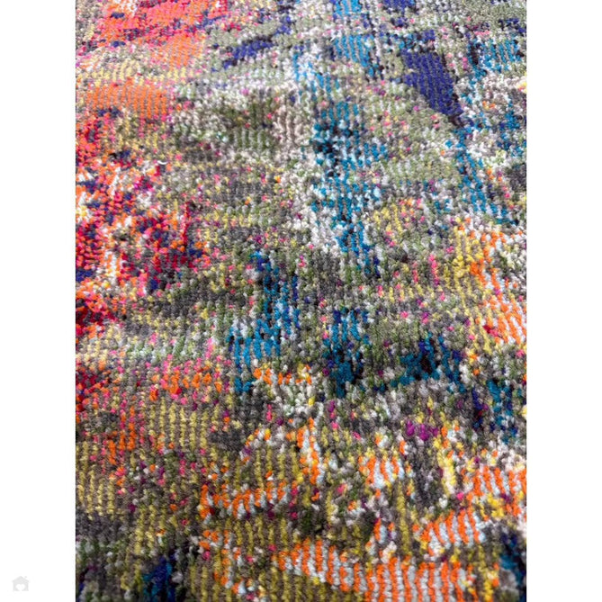 Colores Cloud CO01 Gardenia Modern Abstract Durable Easy-Care Low Profile Ribbed Short Pile Multicolour/Green/Orange Rug-Asiatic Carpets-Rug Love - The Most Loved Rug Store