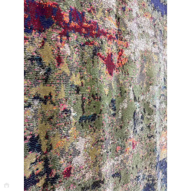 Colores Cloud CO01 Gardenia Modern Abstract Durable Easy-Care Low Profile Ribbed Short Pile Multicolour/Green/Orange Rug-Asiatic Carpets-Rug Love - The Most Loved Rug Store
