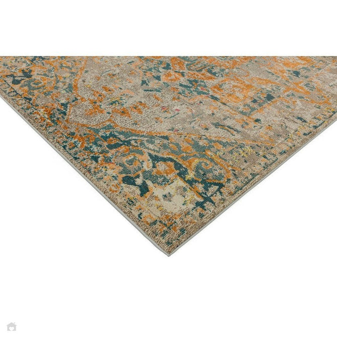 Colores Cloud CO02 Arabesque Modern Abstract Durable Easy-Care Low Profile Ribbed Short Pile Multicolour/Orange/Green/Yellow/Beige Rug-Asiatic Carpets-Rug Love - The Most Loved Rug Store