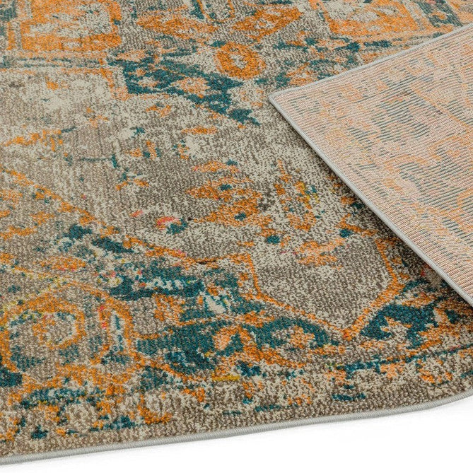 Colores Cloud CO02 Arabesque Modern Abstract Durable Easy-Care Low Profile Ribbed Short Pile Multicolour/Orange/Green/Yellow/Beige Rug-Asiatic Carpets-Rug Love - The Most Loved Rug Store