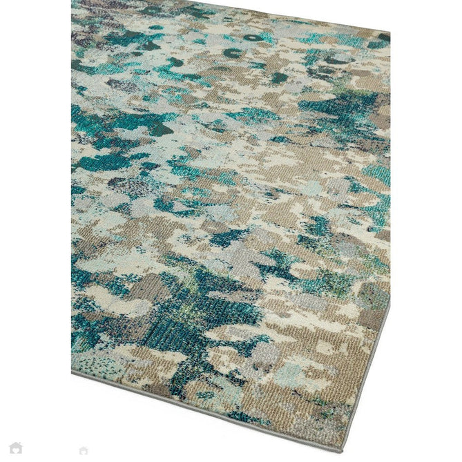 Colores Cloud CO03 Ethereal Modern Abstract Durable Easy-Care Low Profile Ribbed Short Pile Multicolour/Blue/Teal/Beige/Grey/Cream Rug-Asiatic Carpets-Rug Love - The Most Loved Rug Store