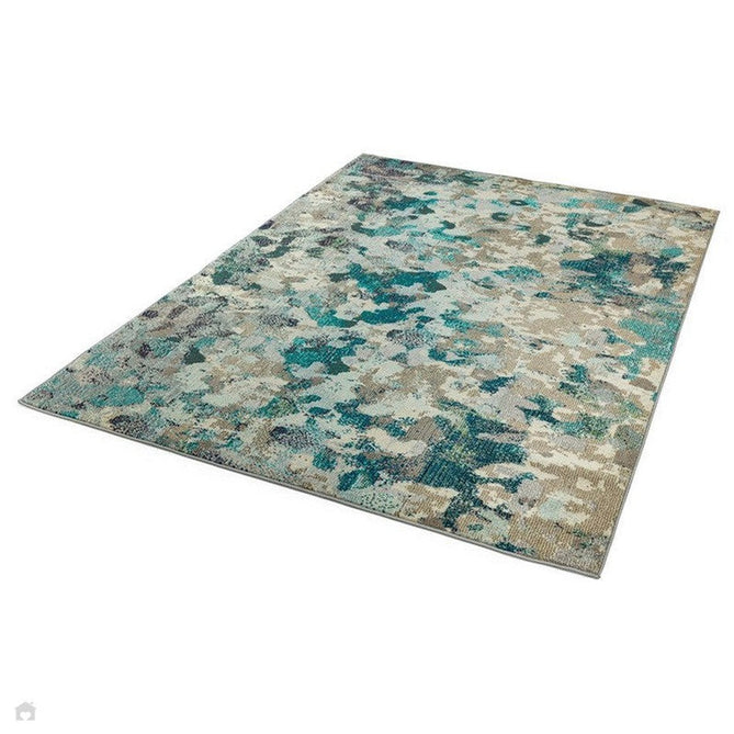 Colores Cloud CO03 Ethereal Modern Abstract Durable Easy-Care Low Profile Short Pile Multicolour/Blue/Teal/Beige/Grey/Cream Rug-Asiatic Carpets-Rug Love - The Most Loved Rug Store