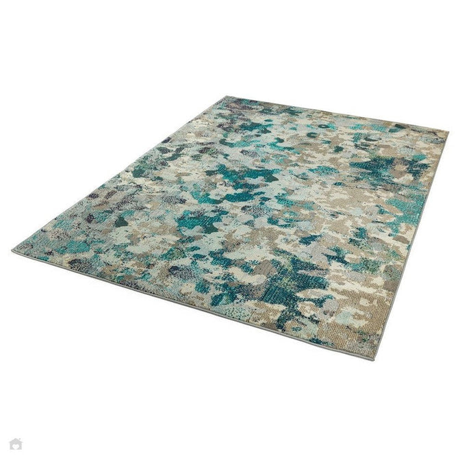 Colores Cloud CO03 Ethereal Modern Abstract Durable Easy-Care Low Profile Short Pile Multicolour/Blue/Teal/Beige/Grey/Cream Rug-Asiatic Carpets-Rug Love - The Most Loved Rug Store
