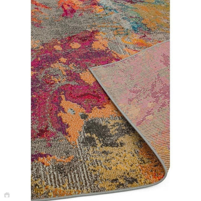 Colores Cloud CO04 Galactic Modern Abstract Durable Easy-Care Low Profile Ribbed Short Pile Multicolour/Orange/Purple/Blue/Yellow/Grey/Beige Rug-Asiatic Carpets-Rug Love - The Most Loved Rug Store