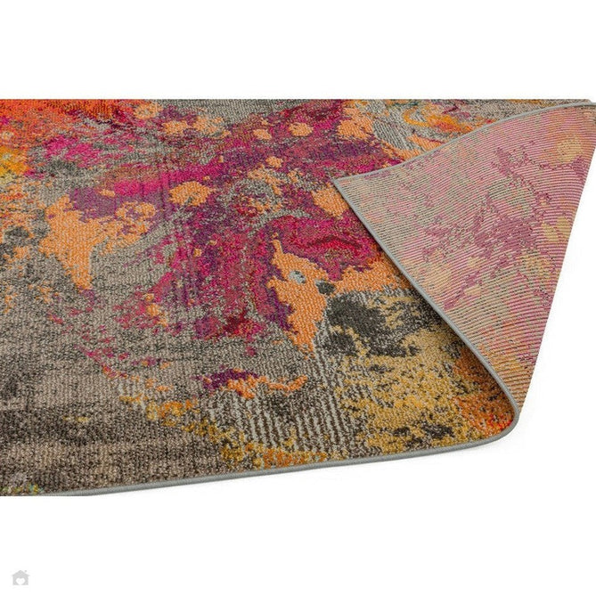Colores Cloud CO04 Galactic Modern Abstract Durable Easy-Care Low Profile Ribbed Short Pile Multicolour/Orange/Purple/Blue/Yellow/Grey/Beige Rug-Asiatic Carpets-Rug Love - The Most Loved Rug Store