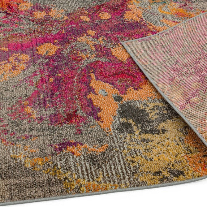 Colores Cloud CO04 Galactic Modern Abstract Durable Easy-Care Low Profile Ribbed Short Pile Multicolour/Orange/Purple/Blue/Yellow/Grey/Beige Rug-Asiatic Carpets-Rug Love - The Most Loved Rug Store