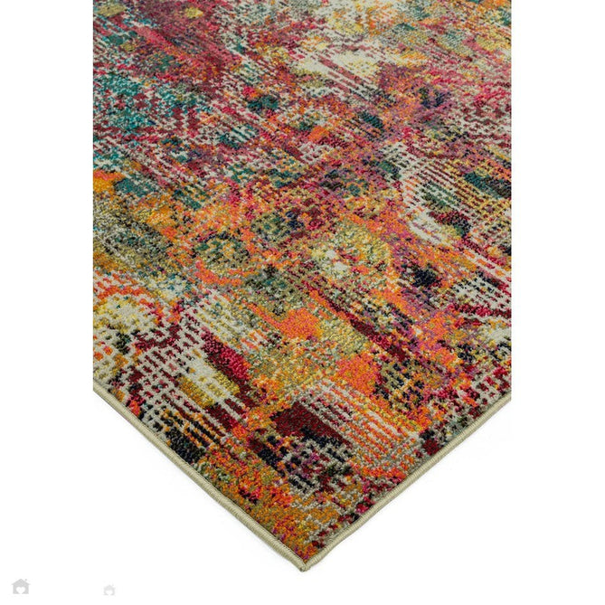 Colores Cloud CO05 Digital Modern Abstract Durable Easy-Care Low Profile Ribbed Short Pile Multicolour/Orange/Red/Yellow/Green/Blue Rug-Asiatic Carpets-Rug Love - The Most Loved Rug Store