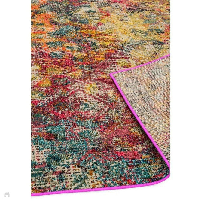 Colores Cloud CO05 Digital Modern Abstract Durable Easy-Care Low Profile Ribbed Short Pile Multicolour/Orange/Red/Yellow/Green/Blue Rug-Asiatic Carpets-Rug Love - The Most Loved Rug Store