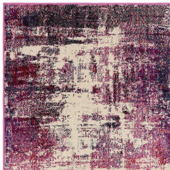 Colores Cloud CO08 Magenta Modern Abstract Durable Easy-Care Low Profile Ribbed Short Pile Magenta Purple/Cream Rug-Asiatic Carpets-Rug Love - The Most Loved Rug Store