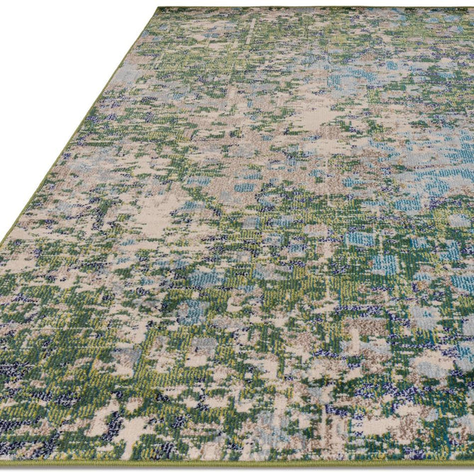 Colores Cloud CO09 Jungle Modern Abstract Durable Easy-Care Low Profile Ribbed Short Pile Ivory/Forest Green/Teal Blue/Slate Grey/Multicolour Rug-Asiatic Carpets-Rug Love - The Most Loved Rug Store