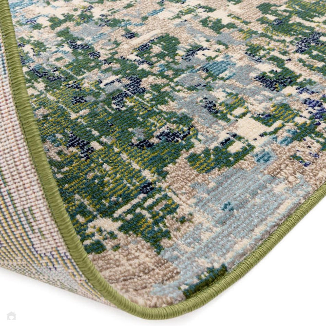 Colores Cloud CO09 Jungle Modern Abstract Durable Easy-Care Low Profile Ribbed Short Pile Ivory/Forest Green/Teal Blue/Slate Grey/Multicolour Rug-Asiatic Carpets-Rug Love - The Most Loved Rug Store