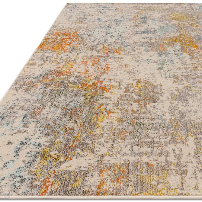 Colores Cloud CO10 Sunset Modern Abstract Durable Easy-Care Low Profile Ribbed Short Pile Ivory/Grey/Beige/Orange/Yellow/Blue/ Multicolour Rug-Asiatic Carpets-Rug Love - The Most Loved Rug Store