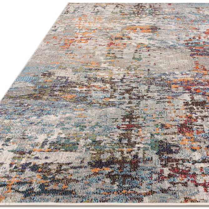 Colores Cloud CO11 Everest Modern Abstract Durable Easy-Care Low Profile Ribbed Short Pile Light Grey/Cream/Blue/Orange/Green/Yellow/Multicolour Rug-Asiatic Carpets-Rug Love - The Most Loved Rug Store