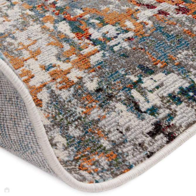 Colores Cloud CO11 Everest Modern Abstract Durable Easy-Care Low Profile Ribbed Short Pile Light Grey/Cream/Blue/Orange/Green/Yellow/Multicolour Rug-Asiatic Carpets-Rug Love - The Most Loved Rug Store