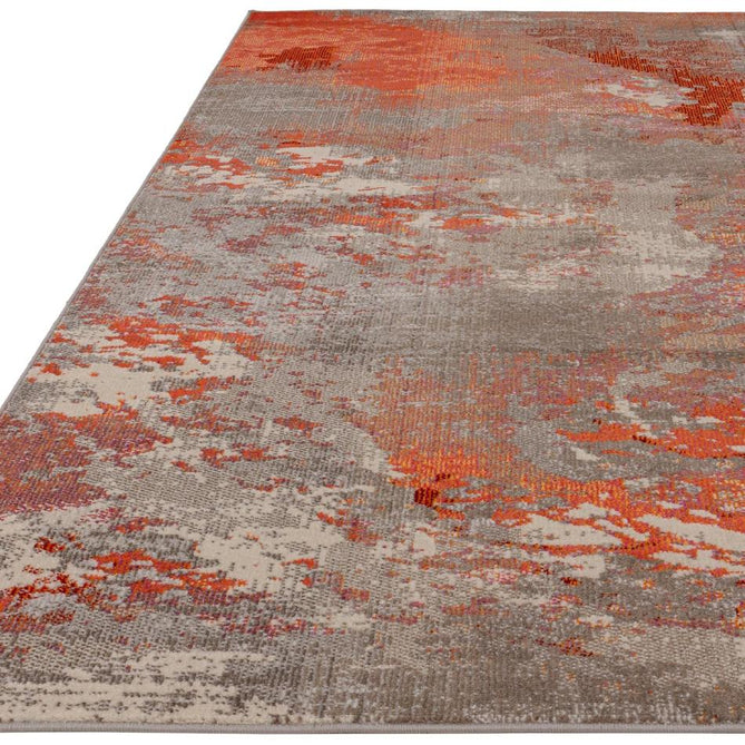 Colores Cloud CO12 Magma Modern Abstract Durable Easy-Care Low Profile Ribbed Short Pile Stone Grey/Terracotta Red/Clay Orange/Taupe/Ivory/Multicolour Rug-Asiatic Carpets-Rug Love - The Most Loved Rug Store