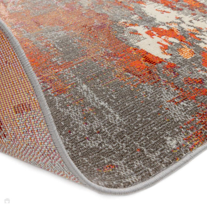 Colores Cloud CO12 Magma Modern Abstract Durable Easy-Care Low Profile Ribbed Short Pile Stone Grey/Terracotta Red/Clay Orange/Taupe/Ivory/Multicolour Rug-Asiatic Carpets-Rug Love - The Most Loved Rug Store