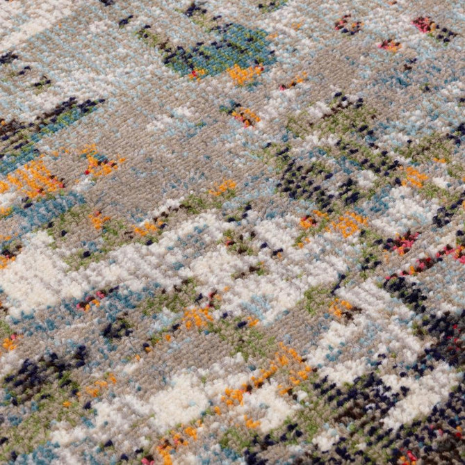 Colores Cloud Everest CO11 Modern Abstract Durable Easy-Care Low Profile Ribbed Short Pile Light Grey/Cream/Blue/Orange/Green/Yellow/Multicolour Rug-Asiatic Carpets-Rug Love - The Most Loved Rug Store