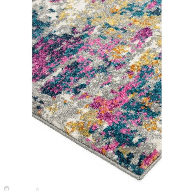 Colt CL01 Abstract Modern Abstract Durable Low Short Pile Multicolour/Pink/Yellow/Blue Rug-Asiatic Carpets-Rug Love - The Most Loved Rug Store