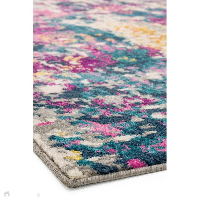 Colt CL01 Abstract Modern Abstract Durable Low Short Pile Multicolour/Pink/Yellow/Blue Rug-Asiatic Carpets-Rug Love - The Most Loved Rug Store