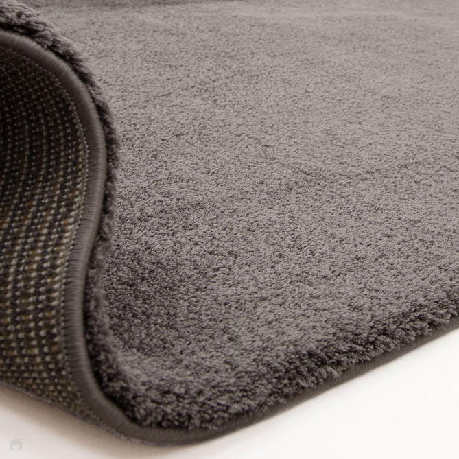 Como Plush Plain Super-Soft Silky Shimmer Ultra High-Density Mid-Height Polyester Shaggy Charcoal Grey Rug-Asiatic Carpets-Rug Love - The Most Loved Rug Store